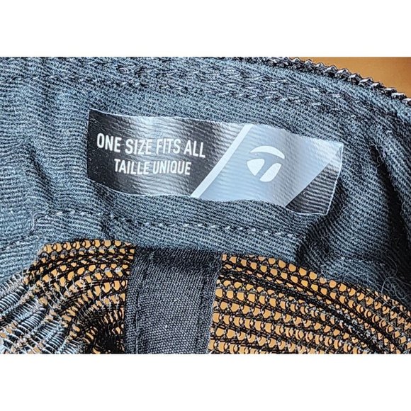 Taylormade Golf Snapback Hat Cap Black Patch Embroidered Logo Mesh Back OSFA - Picture 9 of 9